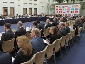 Picture of Delegates at table of ISO meeting